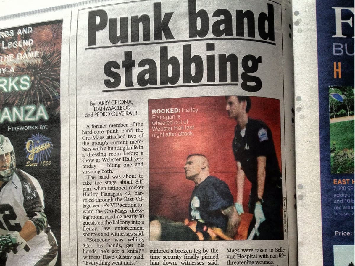 New York Times clipping featuring Harley Flanagan photo